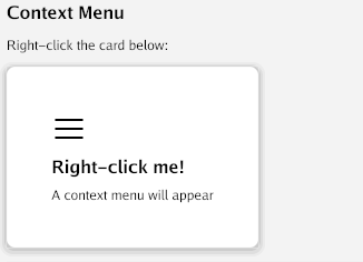 Context Menu